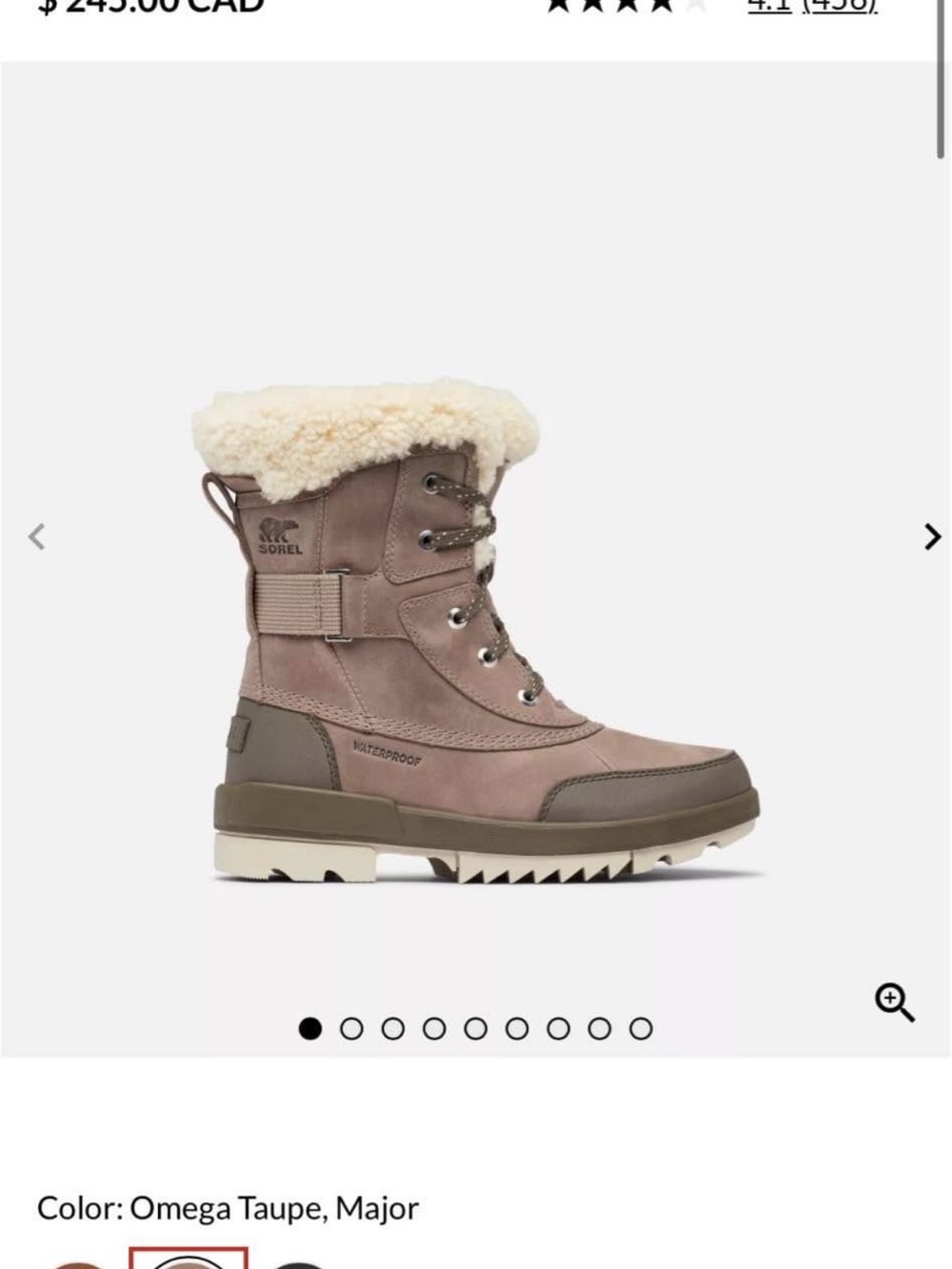 BNIB TIVOLLI IV PARC BOOT / SOREL ! Size 8 /8.5
